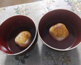 ヘルシーにも！温かい！豆腐白玉のおしるこ作り方5写真