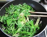 わさび菜の簡単炒め物作り方4写真