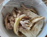 レンジで簡単ランチ☆レモンバター肉うどん作り方1写真