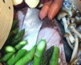 さっぱりだれの、ぶりと野菜のヘルシー蒸し作り方7写真