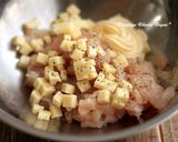 ざく切りチキンとチーズの丸め焼き♪作り方1写真