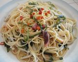 えのきと青シソの塩辛パスタ♪作り方5写真