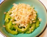 夏の我が家の定番!おかかゴーヤぽん酢♪作り方4写真