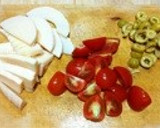 筍とトマトの粒マスタード炒め作り方1写真