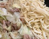 包丁いらず☆めんつゆ使用でズボラ焼きうどん作り方5写真