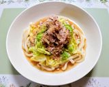 簡単昼食夕飯キャベツ冷しゃぶサラダうどん作り方7写真