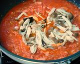 ベーコンと塩キノコのトマトソースパスタ作り方6写真