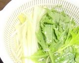 白髪ねぎと水菜の味噌汁作り方2写真
