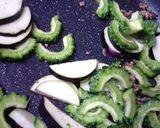 ゴーヤと茄子と挽肉のスパゲティ作り方4写真