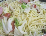 キャベツ・ウインナ・キノコのスパゲティ作り方5写真