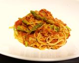 自家製ソーセージとアスパラガスのパスタ作り方6写真