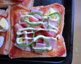ごろごろトマトとタマゴのピザトースト作り方6写真