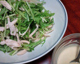 海苔うま！蒸し鶏と水菜のシーザーサラダ♫作り方7写真