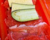ルクエで☆茄子と豚肉ベーコンの重ね蒸し作り方1写真