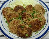 鶏ミンチのごまハンバーグ作り方7写真