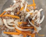 なすと合いびき肉の大葉香る甘口スタミナ炒め作り方3写真