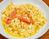子供大好き！トマトと卵と豆腐炒め作り方7写真