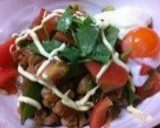 黒にんにくと豚肉とネギのカフェ丼作り方8写真