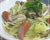 キャベツ・ウインナ・キノコのスパゲティ作り方6写真