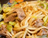 削り粉でおいしい♡ポン酢味の焼きうどん作り方3写真
