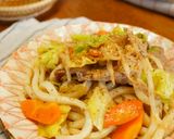 削り粉でおいしい♡ポン酢味の焼きうどん作り方4写真