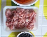 塩昆布・にんじん・豚肉だけの炒め物作り方1写真