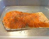 食欲そそる♬サーモンの三つ葉のせ山椒風味作り方1写真