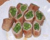 おべんと箱を飾る、いんげんの豚肉巻き作り方2写真