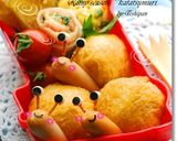稲荷でかたつむりのお弁当　キャラ弁作り方1写真