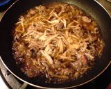 麺つゆ使って牛肉と牛蒡の和風スパ作り方4写真