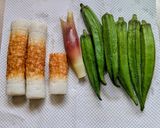 オクラとみょうがと竹輪の梅和え♪作り方1写真