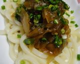 茹で上げうどん新たまねぎの和風梅だれ添え作り方5写真