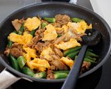 【豚肉とオクラのとろたま甘辛炒め】ご飯が進む‼︎作り方6写真