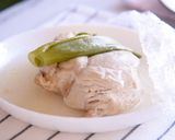 香味旨だれで食すレンチン蒸し鶏作り方5写真