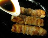 ＊ブロッコリーの芯とちくわの豚肉ロール作り方4写真