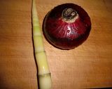 紫玉ねぎと筍のお味噌汁作り方1写真