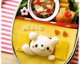 窓からひょっこり♪オムライス*キャラ弁作り方4写真
