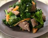 ひき肉とアレッタの蒸し炒め作り方6写真