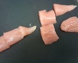 簡単ジューシー　ささみのチーズ味噌煮込み作り方1写真