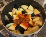 麻婆豆腐の素で煮るだけ!茄子だけ麻婆茄子作り方3写真