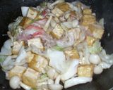 厚揚とキャベツと茸とカニカマのオイマヨ炒作り方3写真