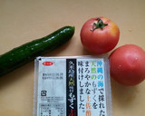 簡単　きゅうりとトマトのもずく和え作り方1写真