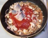 鯖缶とマッシュルームのトマトソースパスタ作り方6写真