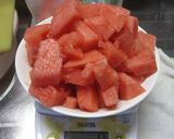ぷるるん☆夏だけ♪スイカ入り寒天作り方1写真