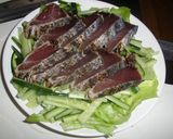 かつおのたたき～棒々鶏風のタレをかけて～作り方5写真