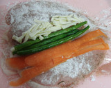 簡単♪野菜のチキン巻きクリームソース風作り方3写真