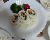 簡単♪野菜のチキン巻きクリームソース風作り方8写真