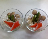 きのことアスパラの冷やし茶碗蒸し作り方1写真
