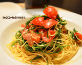 ＊おかひじきとトマトの冷製和風パスタ＊作り方5写真
