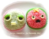 【キャラ弁】ガチャピン＆ムックのお弁当作り方5写真